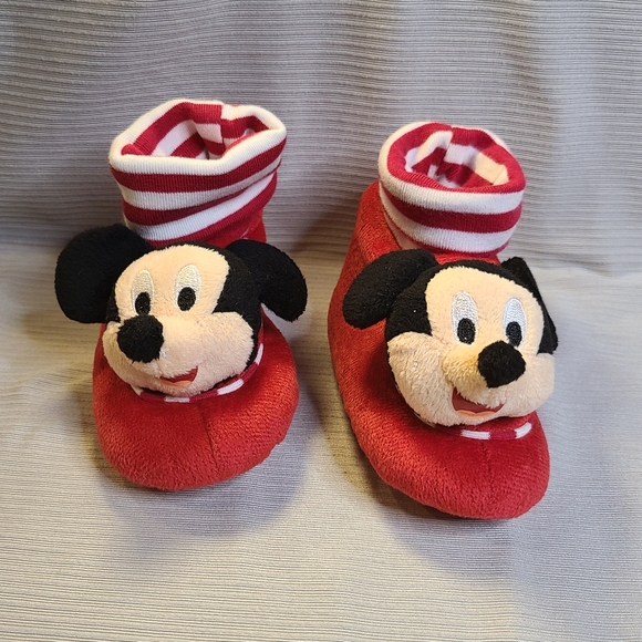 Disney Baby Mickey Mouse Rattle Slippers - Picture 1 of 9